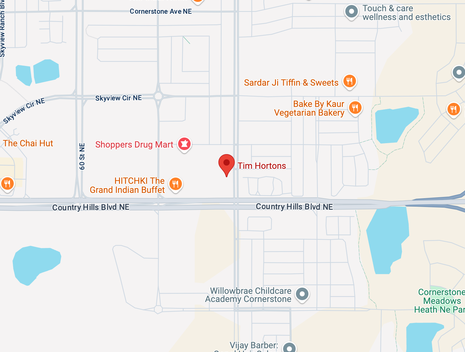 Map showing location of Sunshine Daycare